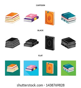 Vector design of training and cover sign. Collection of training and bookstore stock symbol for web.