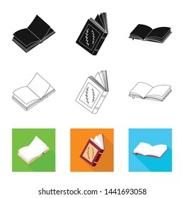 Vector design of training and cover sign. Set of training and bookstore vector icon for stock.