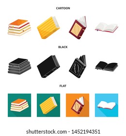 Vector design of training and cover sign. Set of training and bookstore vector icon for stock.