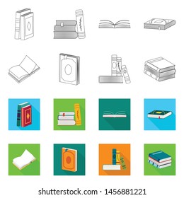 Vector design of training and cover sign. Collection of training and bookstore stock vector illustration.