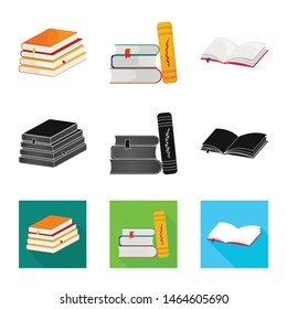 Vector design of training and cover sign. Collection of training and bookstore stock symbol for web.