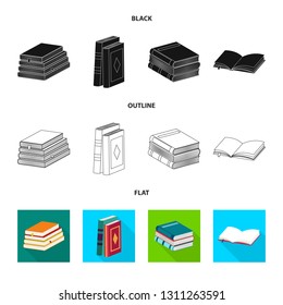 Vector design of training and cover symbol. Set of training and bookstore  vector icon for stock.