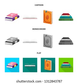 Vector design of training and cover symbol. Collection of training and bookstore  stock symbol for web.
