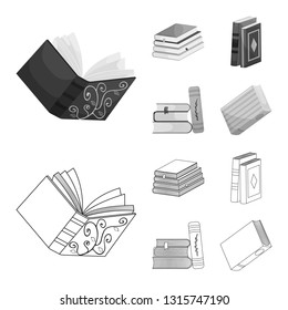 Vector design of training and cover symbol. Collection of training and bookstore  vector icon for stock.