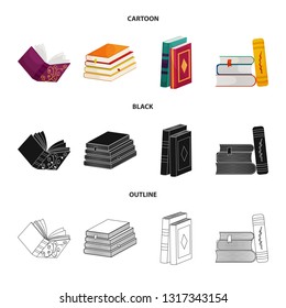 Vector design of training and cover symbol. Set of training and bookstore  vector icon for stock.