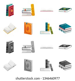 Vector design of training and cover symbol. Collection of training and bookstore  stock vector illustration.