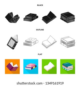 Vector design of training and cover symbol. Set of training and bookstore  vector icon for stock.