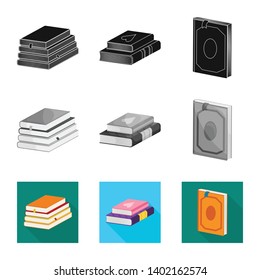 Vector design of training and cover symbol. Set of training and bookstore  vector icon for stock.