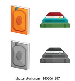 Vector design of training and cover symbol. Set of training and bookstore  vector icon for stock.