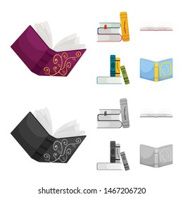 Vector design of training and cover symbol. Collection of training and bookstore vector icon for stock.