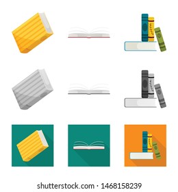 Vector design of training and cover symbol. Collection of training and bookstore stock symbol for web.