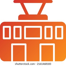 Estilo de icono de tranvía de diseño de vectores