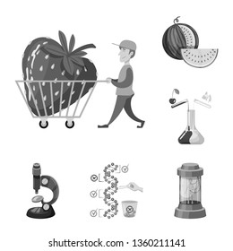 Vector design of transgenic and organic icon. Set of transgenic and synthetic stock symbol for web.