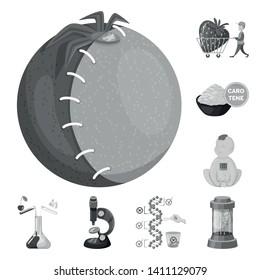 Vector design of transgenic and organic sign. Collection of transgenic and synthetic stock symbol for web.