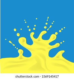 Vector design. Transparent orange liquid splash. Vegetarian food. Juice background. 