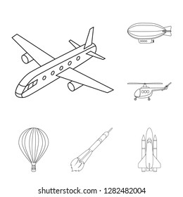 Vector design of transport and object icon. Set of transport and gliding  stock vector illustration.