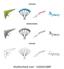 Vector design of transport and object icon. Set of transport and gliding stock symbol for web.