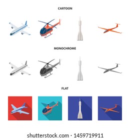 Vector design of transport and object icon. Set of transport and gliding stock symbol for web.