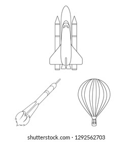 Vector design of transport and object logo. Set of transport and gliding  stock symbol for web.