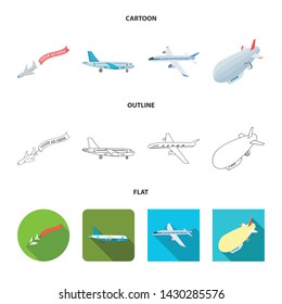Vector design of transport and object logo. Set of transport and gliding stock symbol for web.