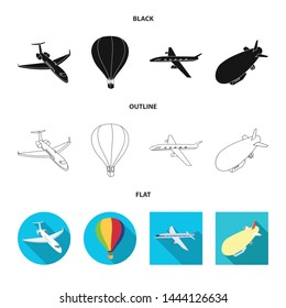 Vector design of transport and object logo. Set of transport and gliding vector icon for stock.