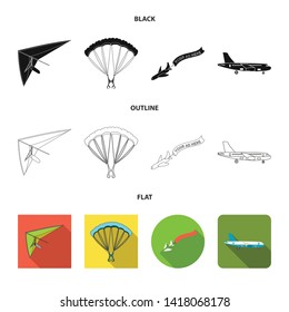 Vector design of transport and object symbol. Collection of transport and gliding  stock vector illustration.