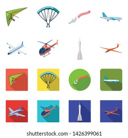 Vector design of transport and object symbol. Collection of transport and gliding vector icon for stock.