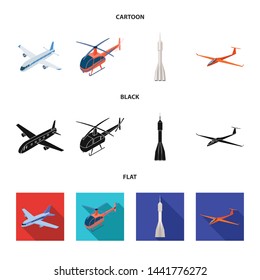 Vector design of transport and object symbol. Set of transport and gliding stock symbol for web.
