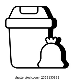 Vector design of trash bin