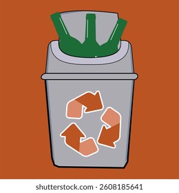 Vector design, Trash bin containing B3 waste. Simple vector design.