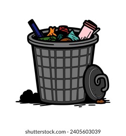 Vector design of a trash can 