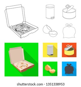 Vector design of trash dump  and sort symbol. Set of dump  and junk stock symbol for web.