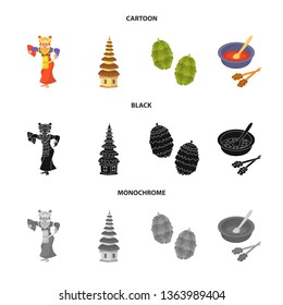 Vector design of  and travel icon. Collection of  and traditional stock vector illustration.