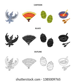 Vector design of  and travel icon. Collection of  and traditional vector icon for stock.