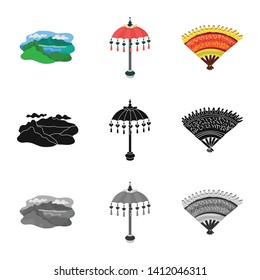 Vector design of  and travel icon. Collection of  and traditional stock symbol for web.