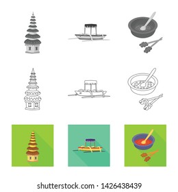 Vector design of and travel icon. Collection of and traditional vector icon for stock.
