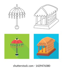 Vector design of and travel icon. Collection of and traditional vector icon for stock.