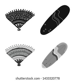 Vector design of and travel icon. Collection of and traditional stock vector illustration.