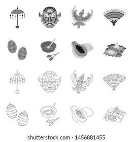 Vector design of and travel icon. Collection of and traditional stock vector illustration.