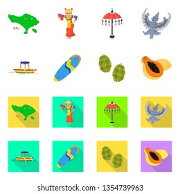 Vector design of  and travel icon. Set of  and traditional stock symbol for web.