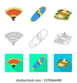 Vector design of  and travel icon. Set of  and traditional stock symbol for web.