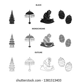 Vector design of  and travel icon. Set of  and traditional stock vector illustration.