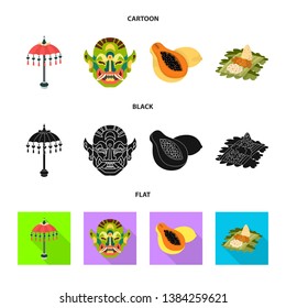 Vector design of  and travel icon. Set of  and traditional stock vector illustration.