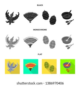 Vector design of  and travel icon. Set of  and traditional stock vector illustration.