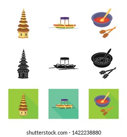 Vector design of  and travel icon. Set of  and traditional stock symbol for web.