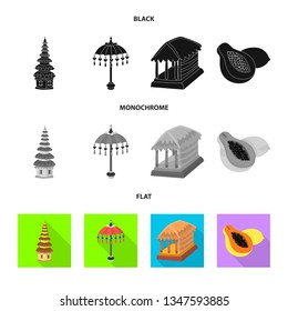 Vector design of  and travel logo. Collection of  and traditional vector icon for stock.