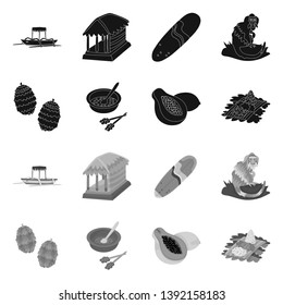 Vector design of  and travel logo. Collection of  and traditional stock vector illustration.
