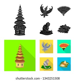Vector design of  and travel logo. Set of  and traditional stock symbol for web.
