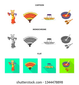 Vector design of  and travel logo. Set of  and traditional stock symbol for web.