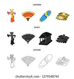 Vector design of  and travel logo. Set of  and traditional stock symbol for web.